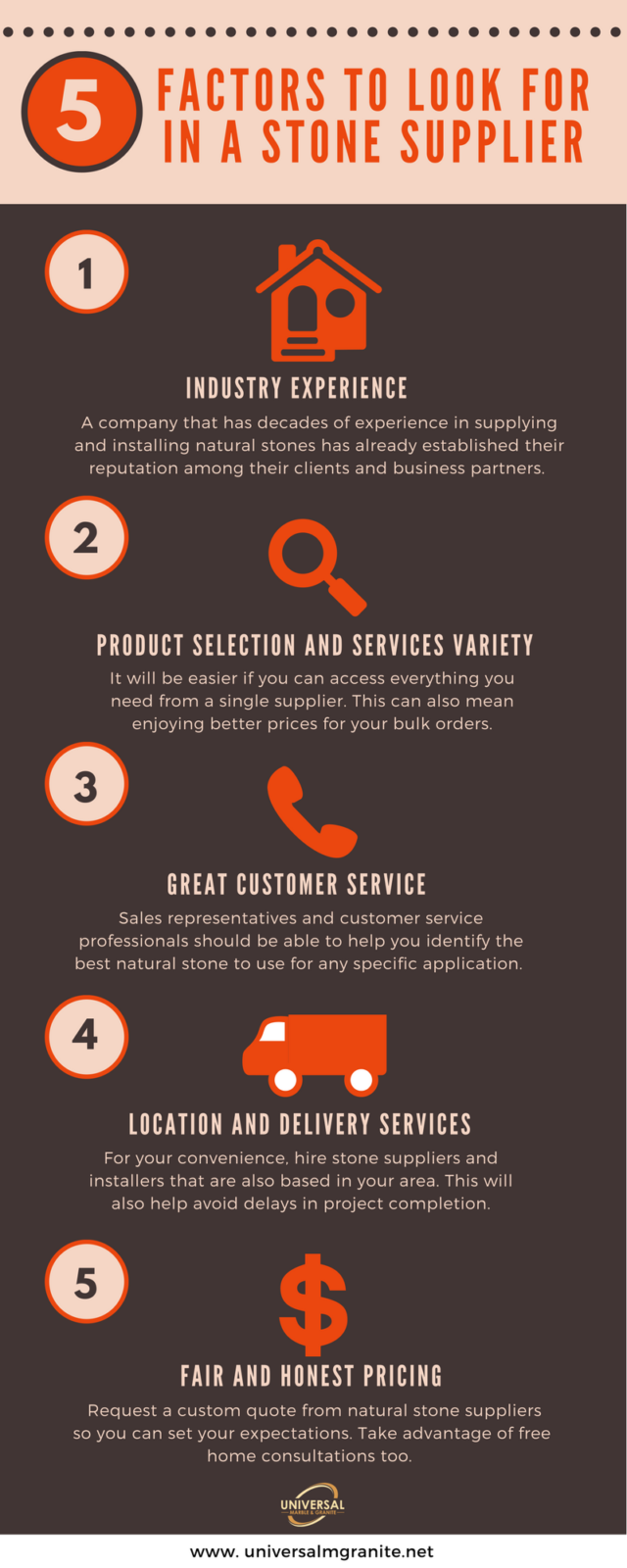 factors to look for in a professional stone supplier charleston sc