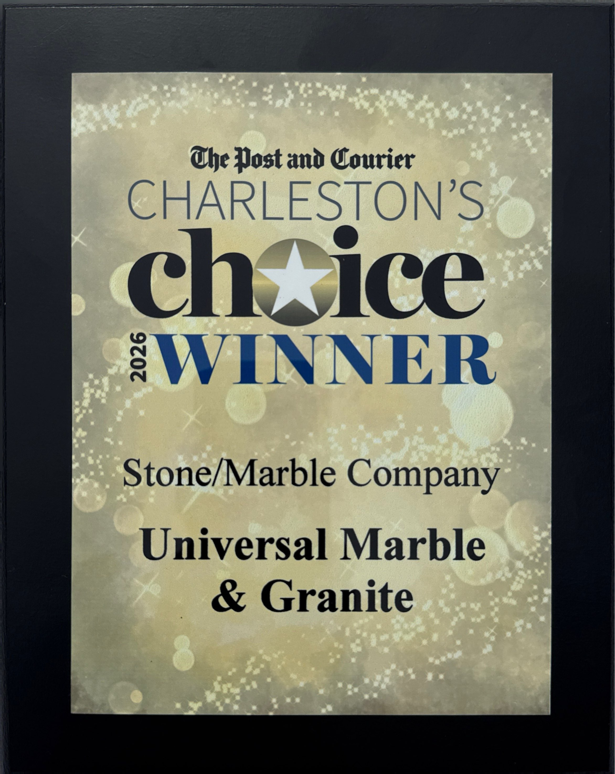 2026 Charleston's Choice Award certificate
